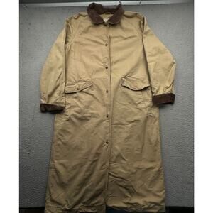 LL Bean Long Barn Coat Womens Large Corduroy Southwestern Canvas Aztec 0YV65